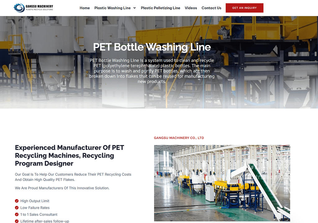 PET bottle washing line 