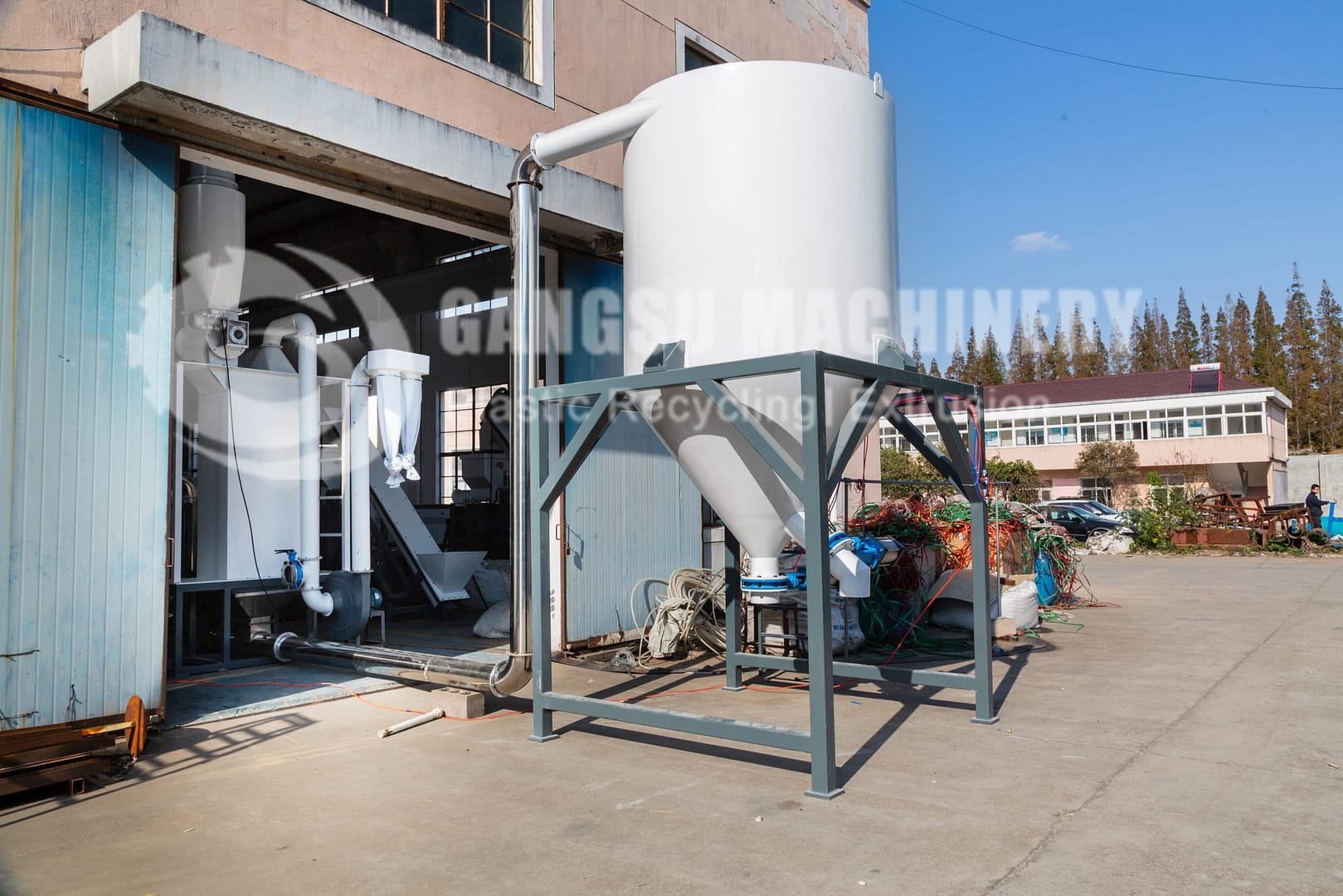 PET recycling washing machinery silo