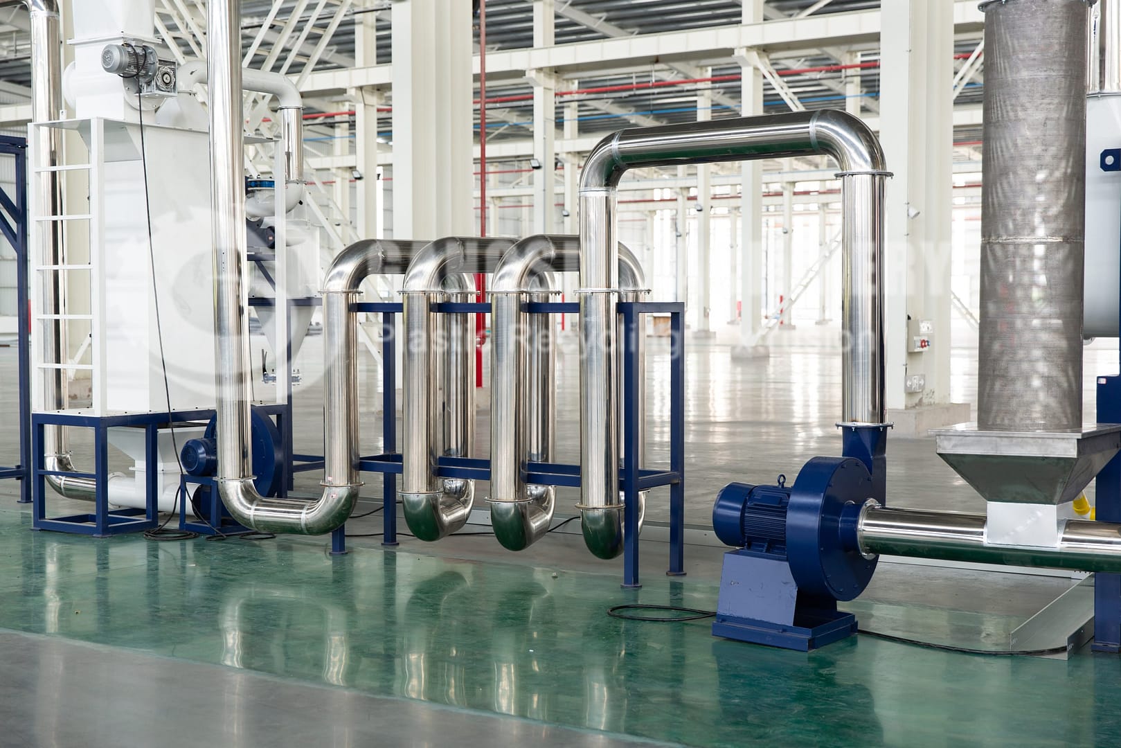 PET recycling washing machinery Zig-zag drying pipe